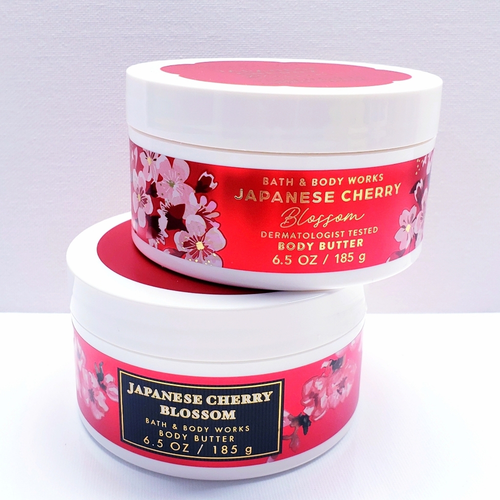 Bath & Body Works JAPANESE CHERRY BLOSSOM Body Butter, 6.5 oz/185g (2 pcs)